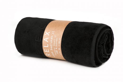 Strandlaken velours relax zwart