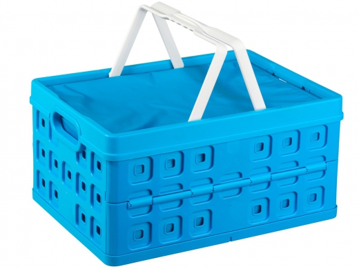 Vouwkrat met koeltas blauw/wit