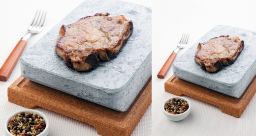 Steengrill met kurk onderzetter teksten taljsten