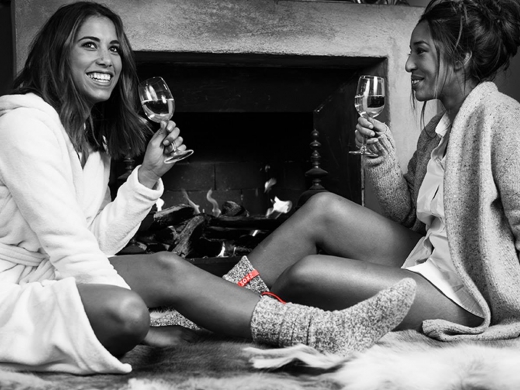 Halfhoge sokken rood met kerstdoos soxs