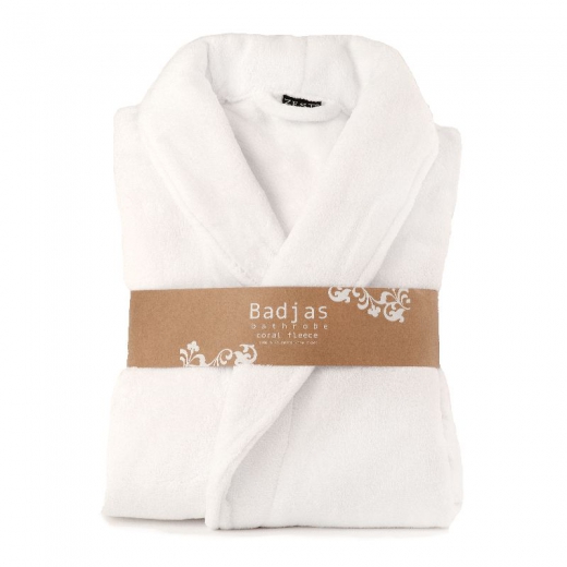 Badjas fleece relax wit