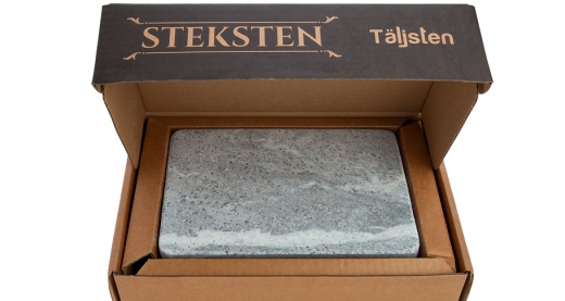 Steengrill met kurk onderzetter teksten taljsten