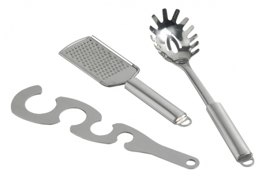 Pastaset 3 delig lepel/kaasrasp/doseerder