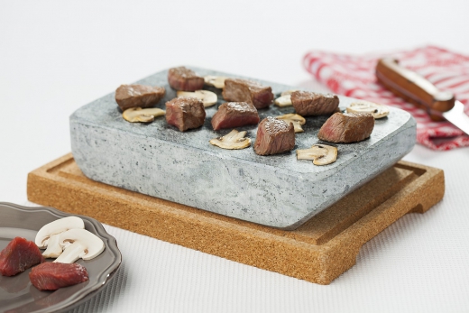 Steengrill met kurk onderzetter teksten taljsten