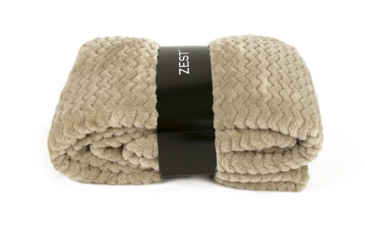 Fleeceplaid 125*150 zigzag taupe