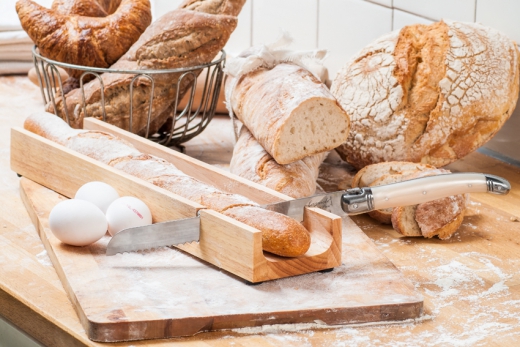 Broodmes met stokboordplank parelmoer