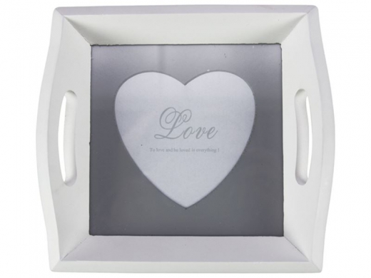 Mini dienblad fotolijstje wit