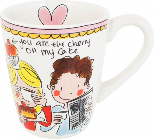 Beker roze tekst blond