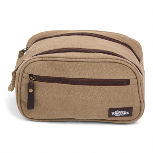 Vintage canvas toilettas kaki