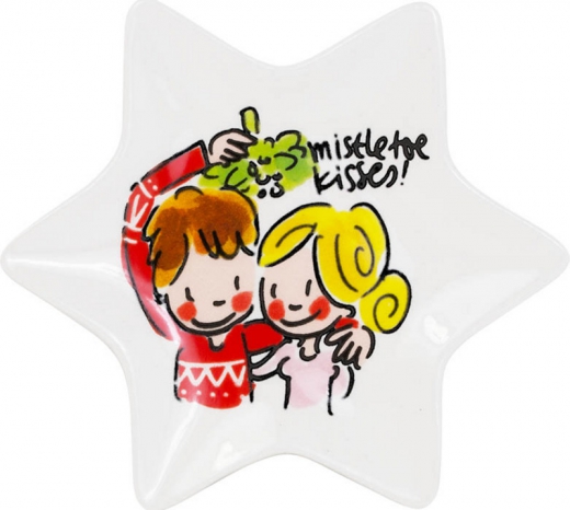 Star plate xmas mistletoe 12 cm. Blond Amsterdam